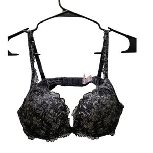 💎🖤Victoria's Secret ANGELS 🪽 Black Lace GLITTER SEQUIN Bra💎🖤